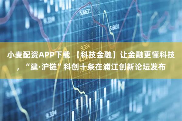 小麦配资APP下载 【科技金融】让金融更懂科技，“建·沪链”科创十条在浦江创新论坛发布